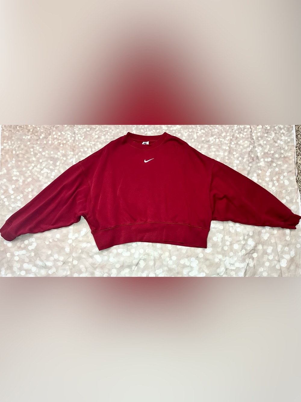 Nike Women’s Burgundy Crewneck Sweatshirt with White Swoosh